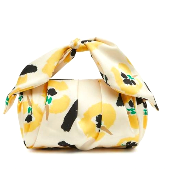 Rejina Pyo Handbags - NWT REJINA PYO Nane Floral Print Satin Twill Cylinder Knot Handbag Barrel Clutch